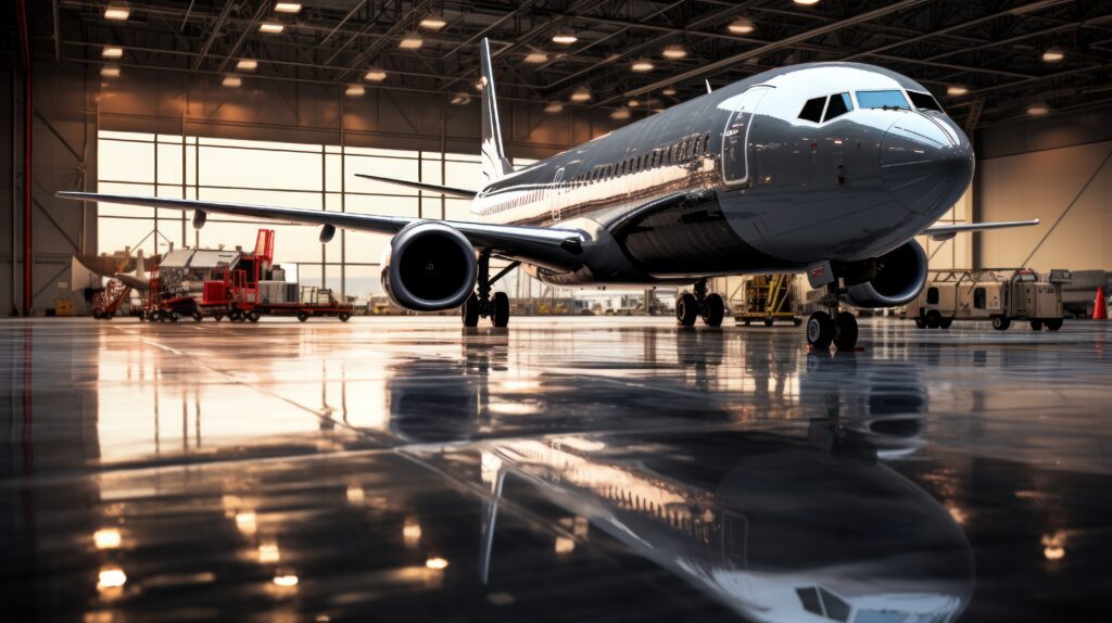 Flugzeug im Hangar als Metapher für Reparatur bei Demenz