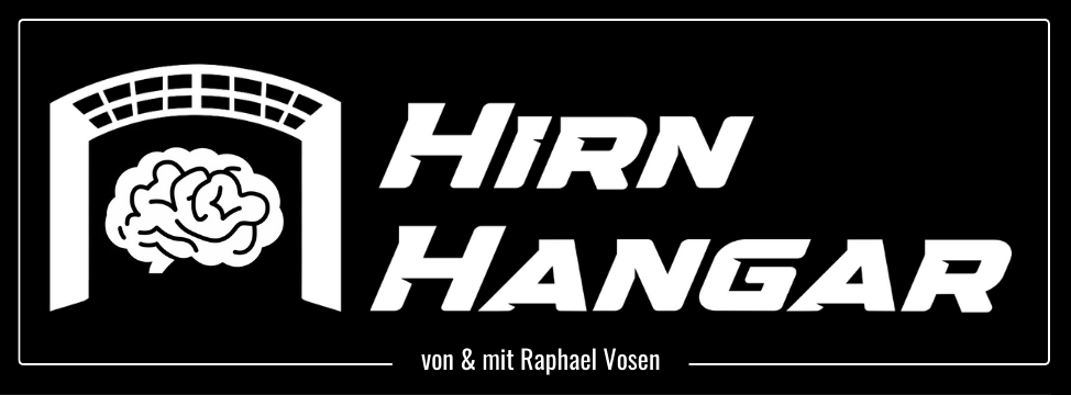 Logo mit Gehirn innerhalb eines Hangars